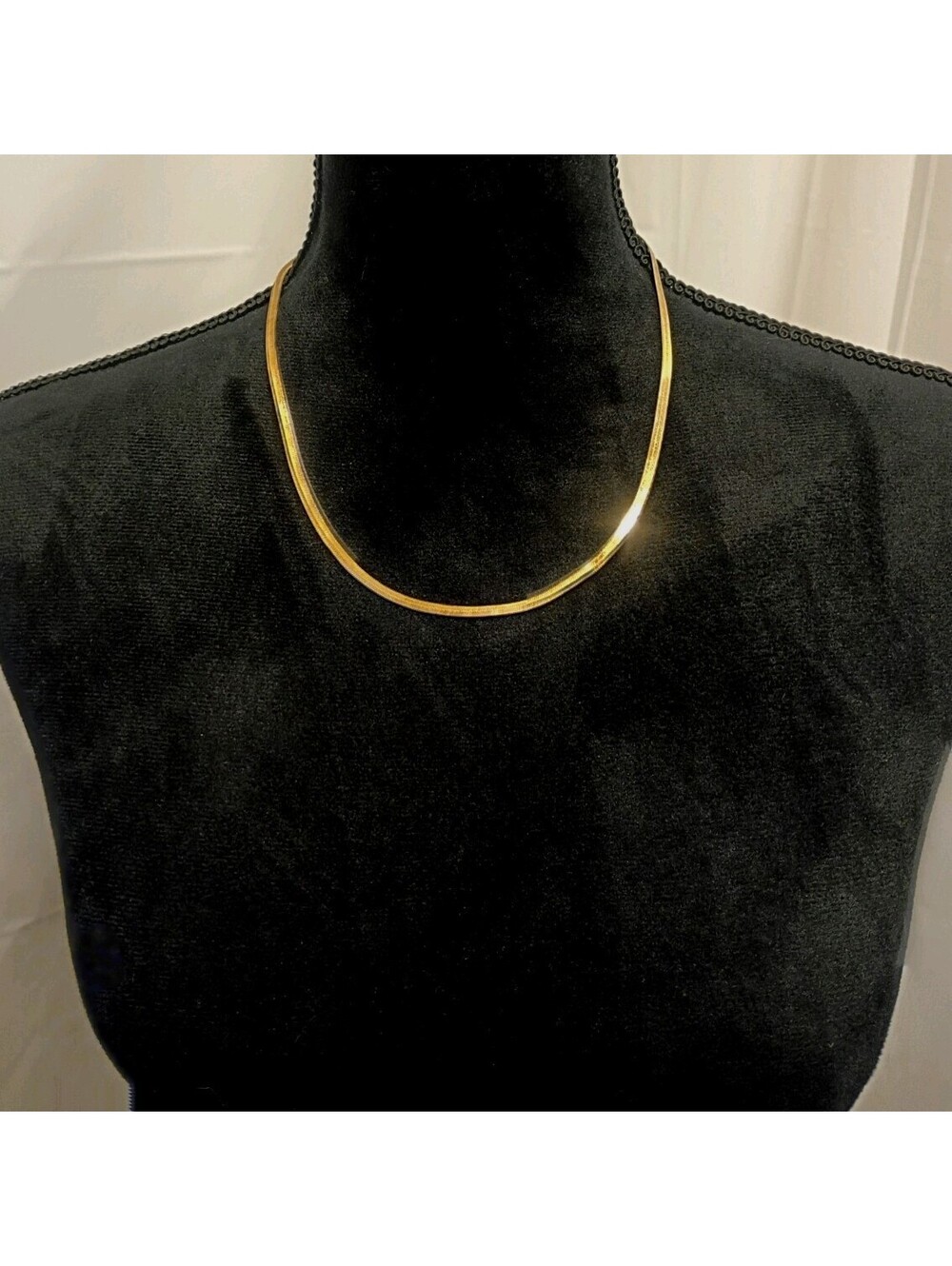 Sterling Silver Gold Vermeil Herringbone Necklace Pro Chain 20"L~8.7g